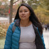 Student walking on Main Campus